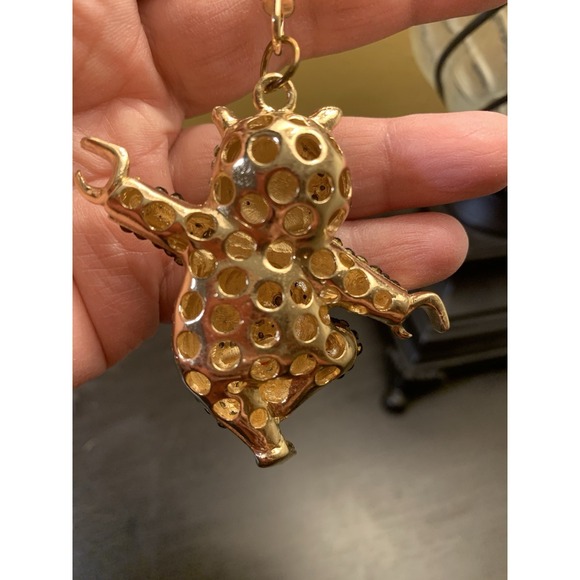 Dancing Panda Keychain Bejeweled Rhinestone Purse Jewelry Bling Clip Key Ring - Picture 4 of 5